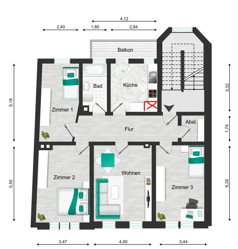 4 Zimmer Wohnung mit 97 m² in Chemnitz – Bild 6