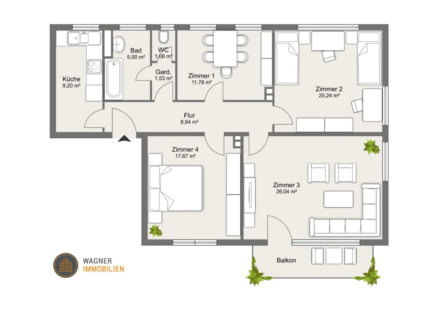 4 Zimmer Wohnung mit 102 m² in Wiesbaden – Bild 4