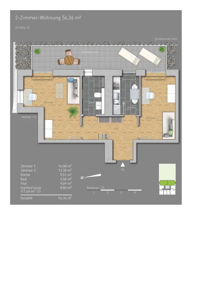 2 Zimmer Wohnung mit 57 m² in Freiburg im Breisgau – Bild 6