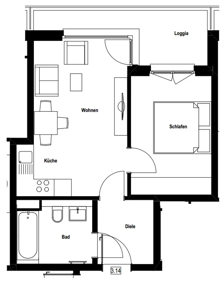 2 room apartment with 44 m² in Munich – Photo 7