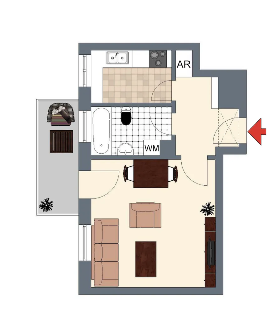 1 Zimmer Wohnung mit 34 m² in Würzburg – Bild 5