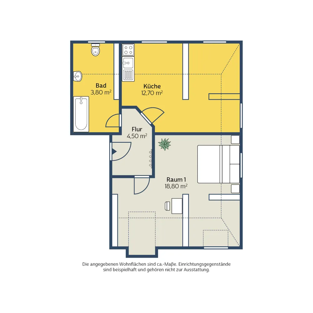 1 Zimmer Wohnung mit 40 m² in Leipzig – Bild 2