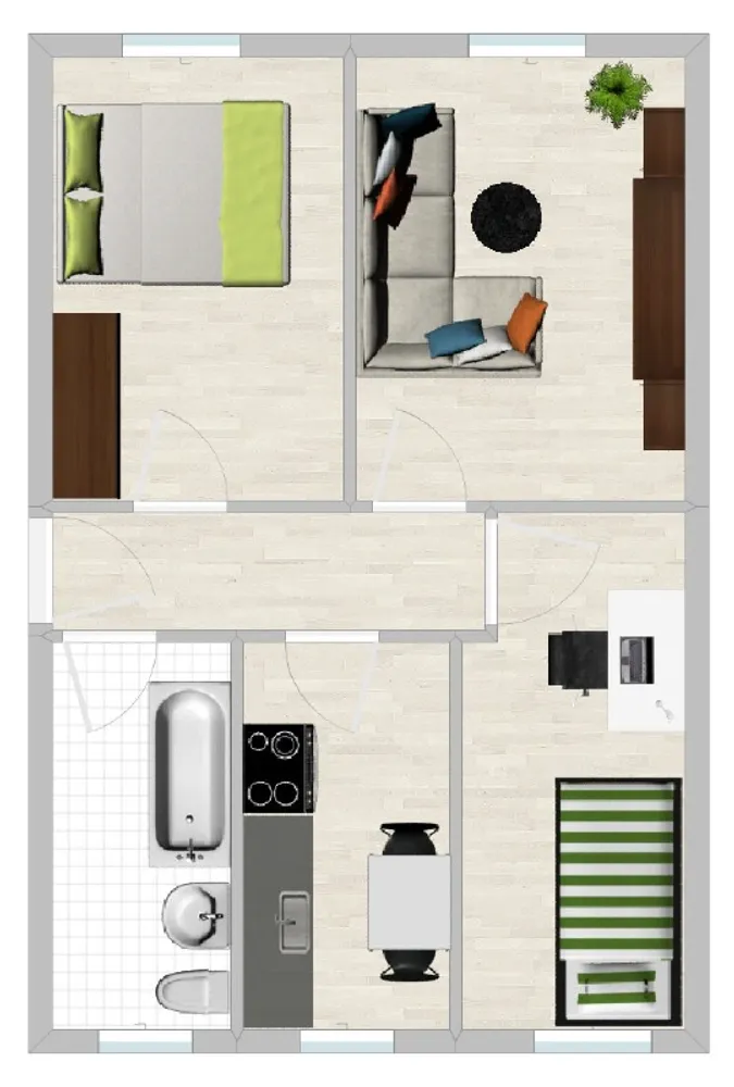 3 Zimmer Wohnung mit 58 m² in Crimmitschau – Bild 2