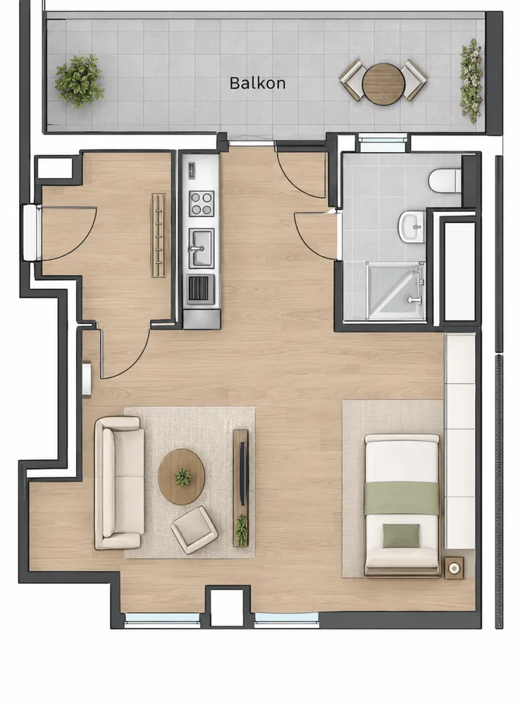 1 Zimmer Wohnung mit 38 m² in Leipzig – Bild 2