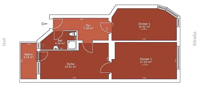 2 room apartment with 61 m² in Dresden – Photo 6