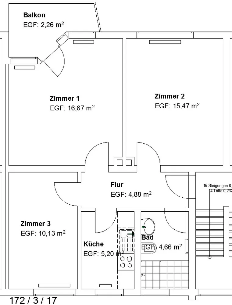 3 Zimmer Wohnung mit 58 m² in Kassel – Bild 2