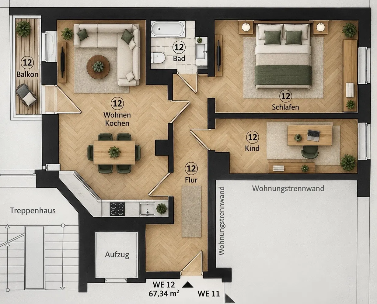 2 Zimmer Wohnung mit 68 m² in Leipzig – Bild 7