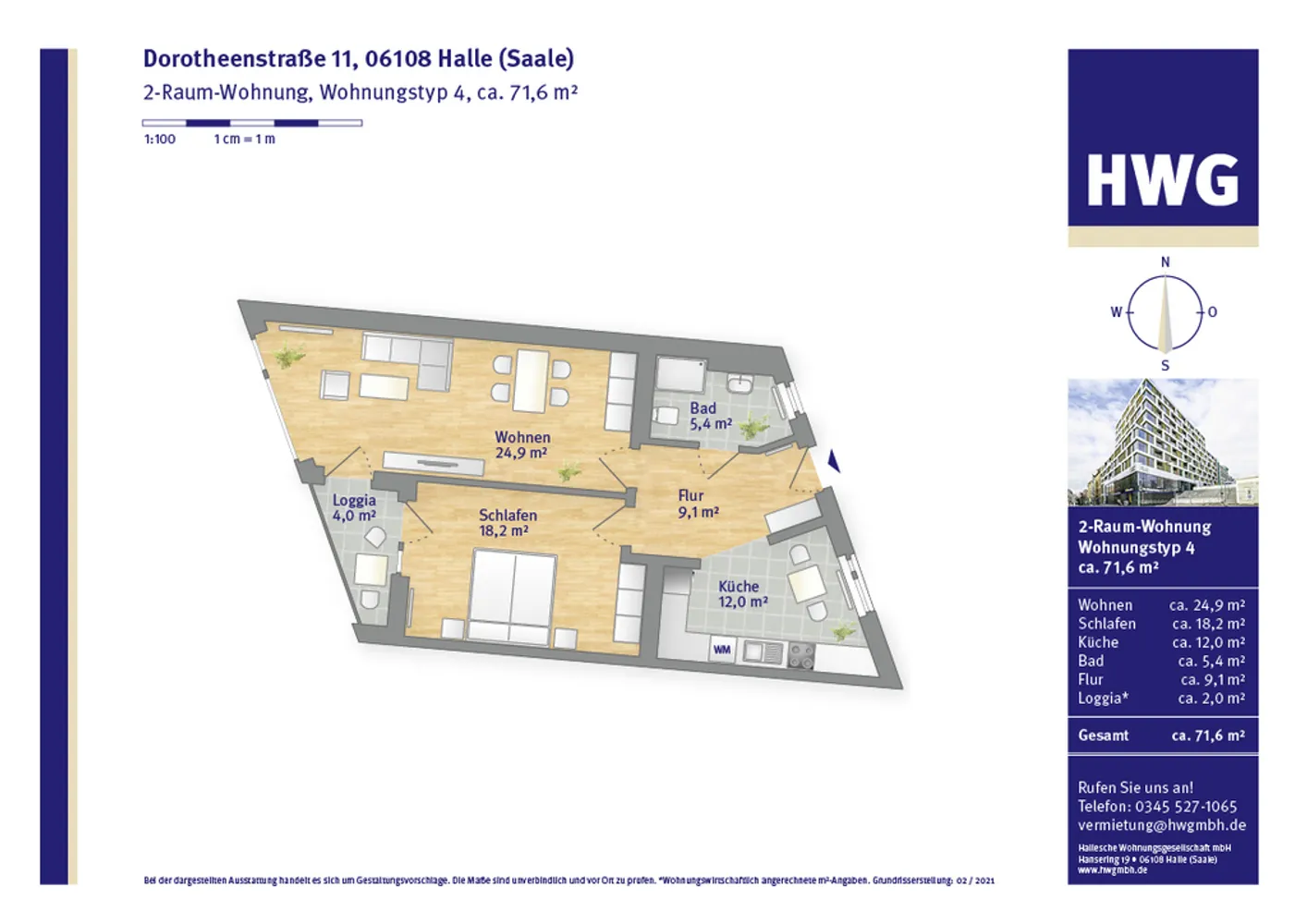 2 Zimmer Wohnung mit 72 m² in Halle (Saale) – Bild 4