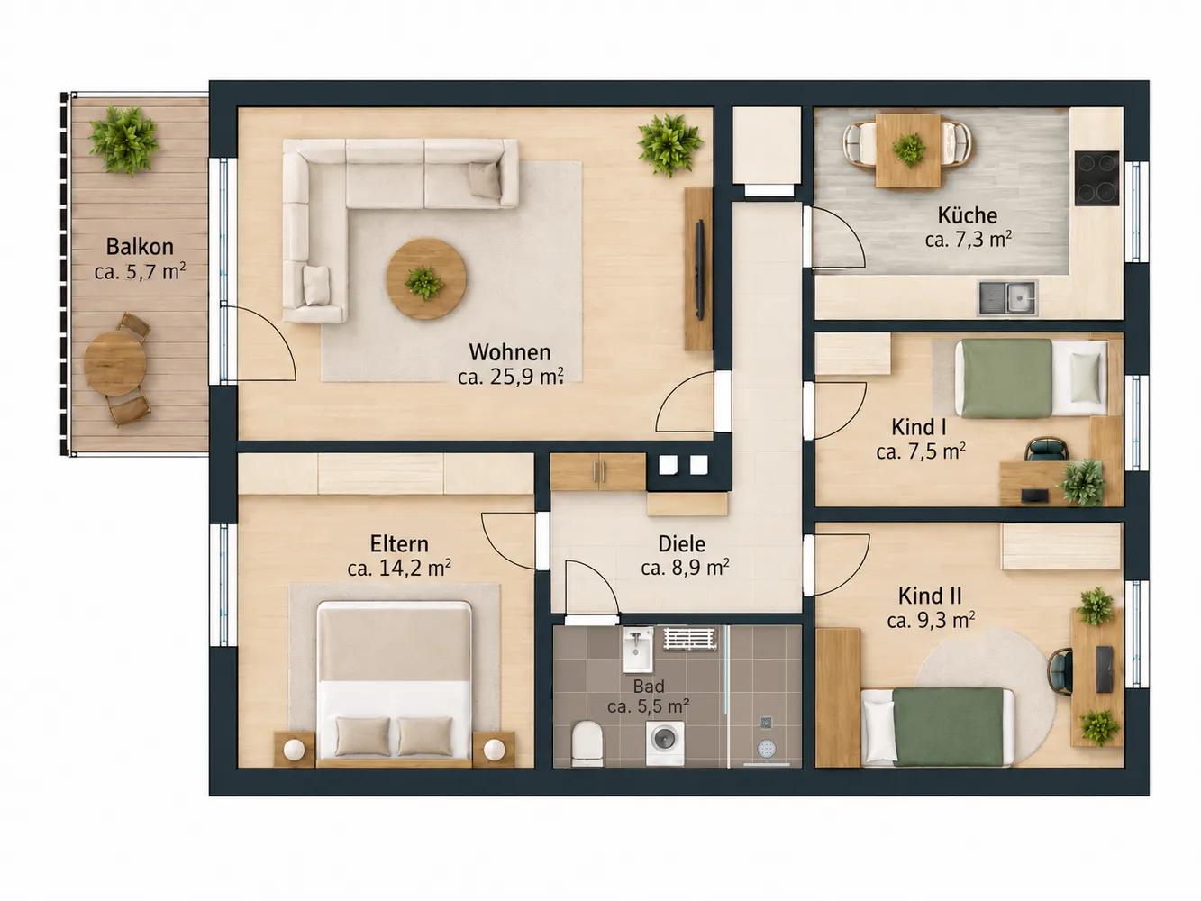 4 Zimmer Wohnung mit 88 m² in Pulheim – Bild 3