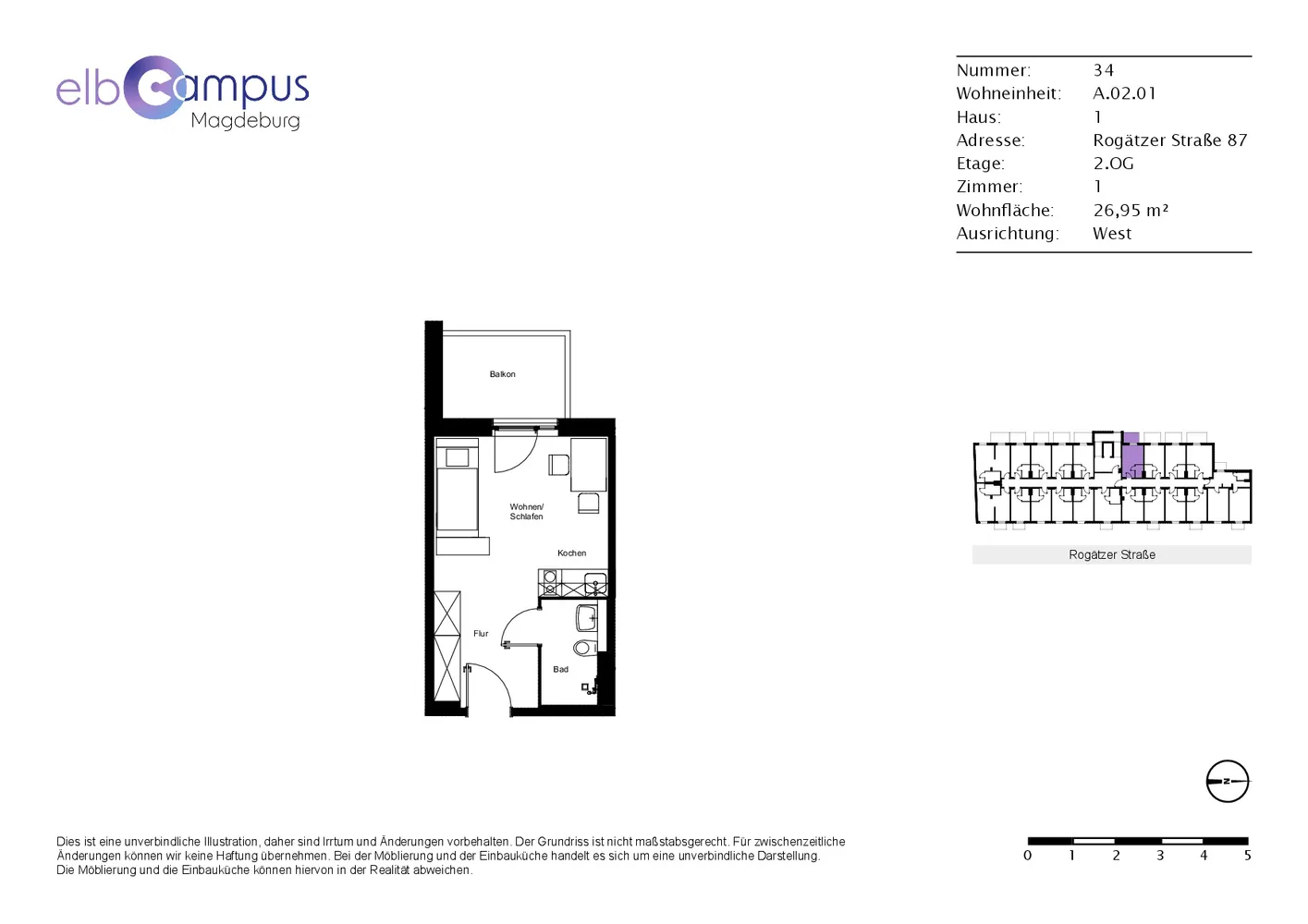 1 Zimmer Wohnung mit 27 m² in Magdeburg – Bild 10