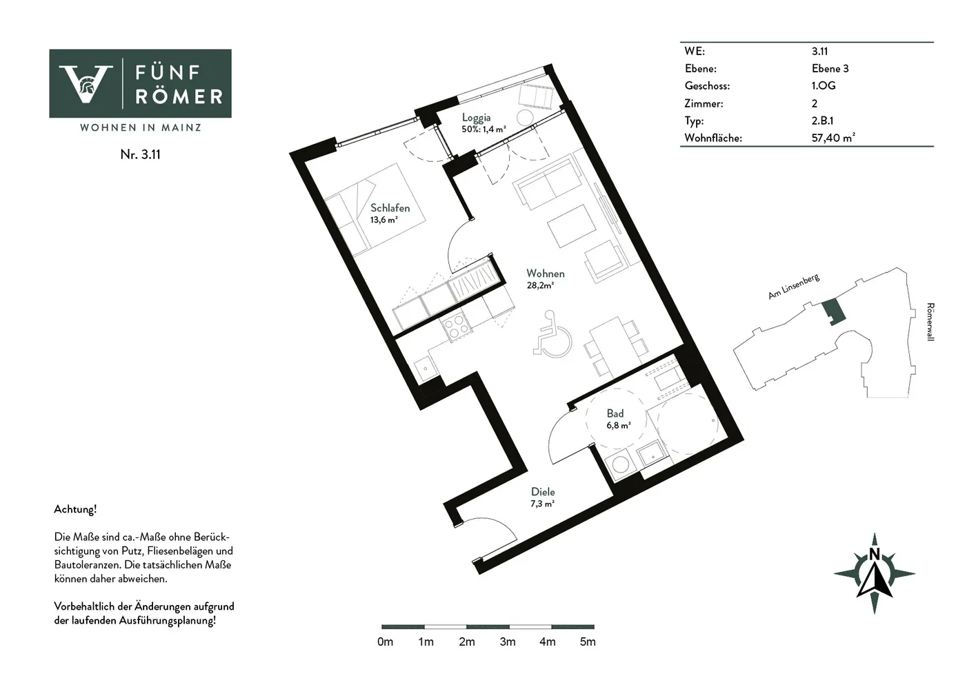 2 Zimmer Wohnung mit 58 m² in Mainz – Bild 9