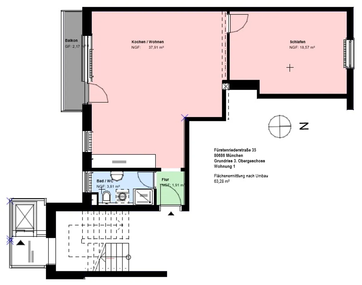 2 Zimmer Wohnung mit 63 m² in München – Bild 3