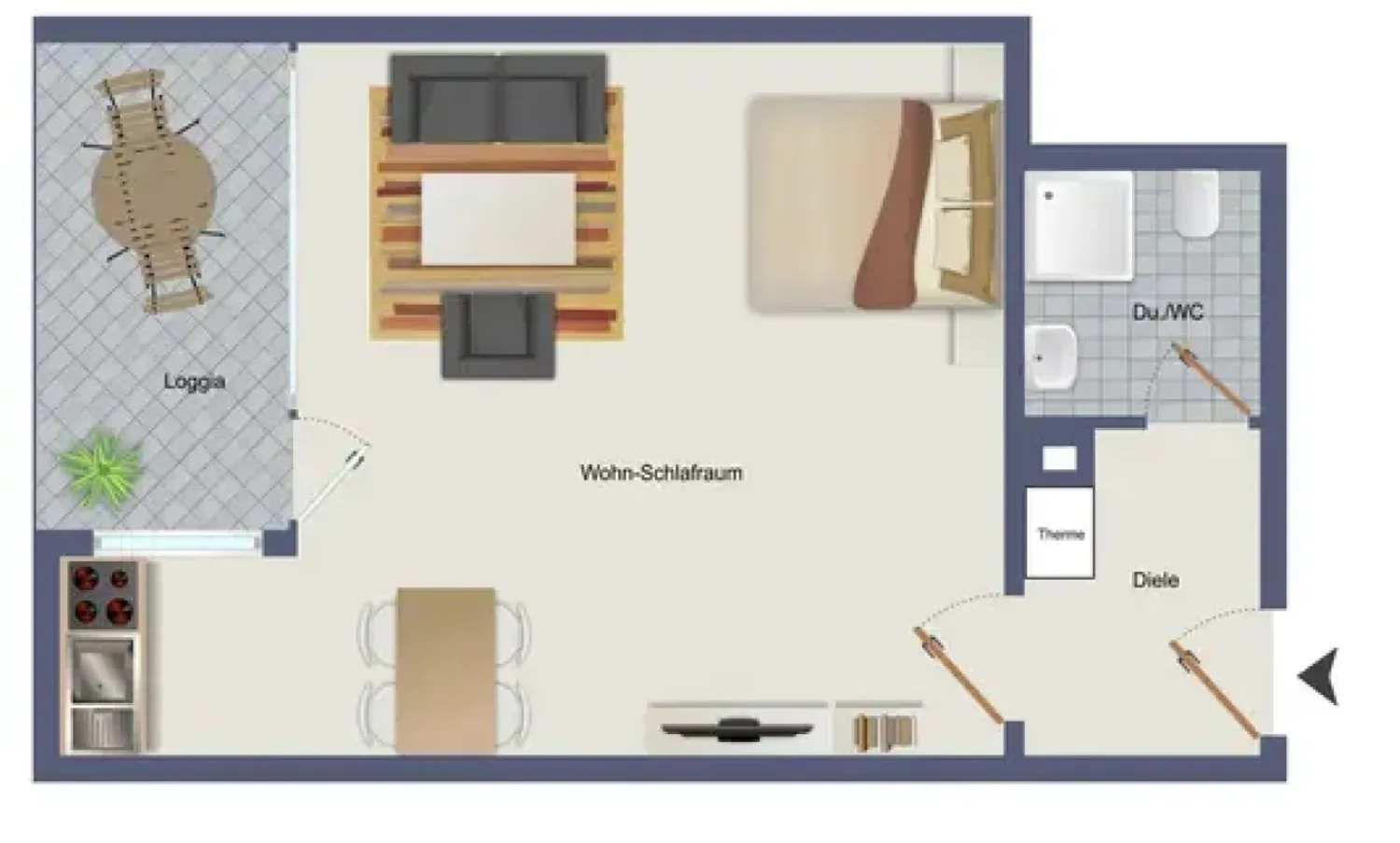 2 Zimmer Wohnung mit 31 m² in Dortmund – Bild 2