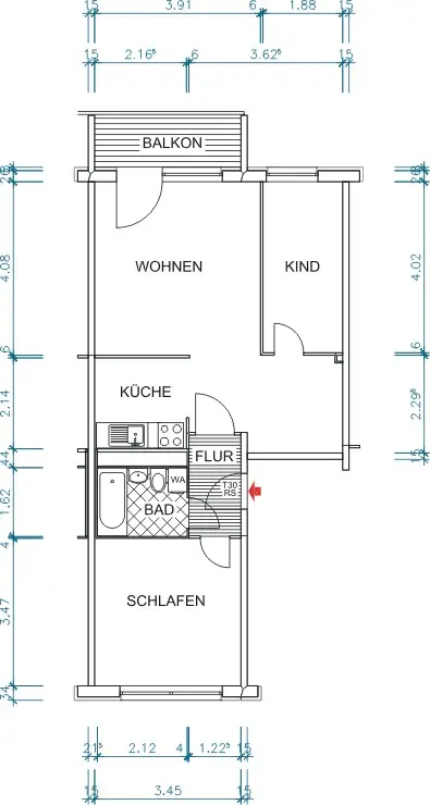 3 Zimmer Wohnung mit 56 m² in Chemnitz – Bild 3