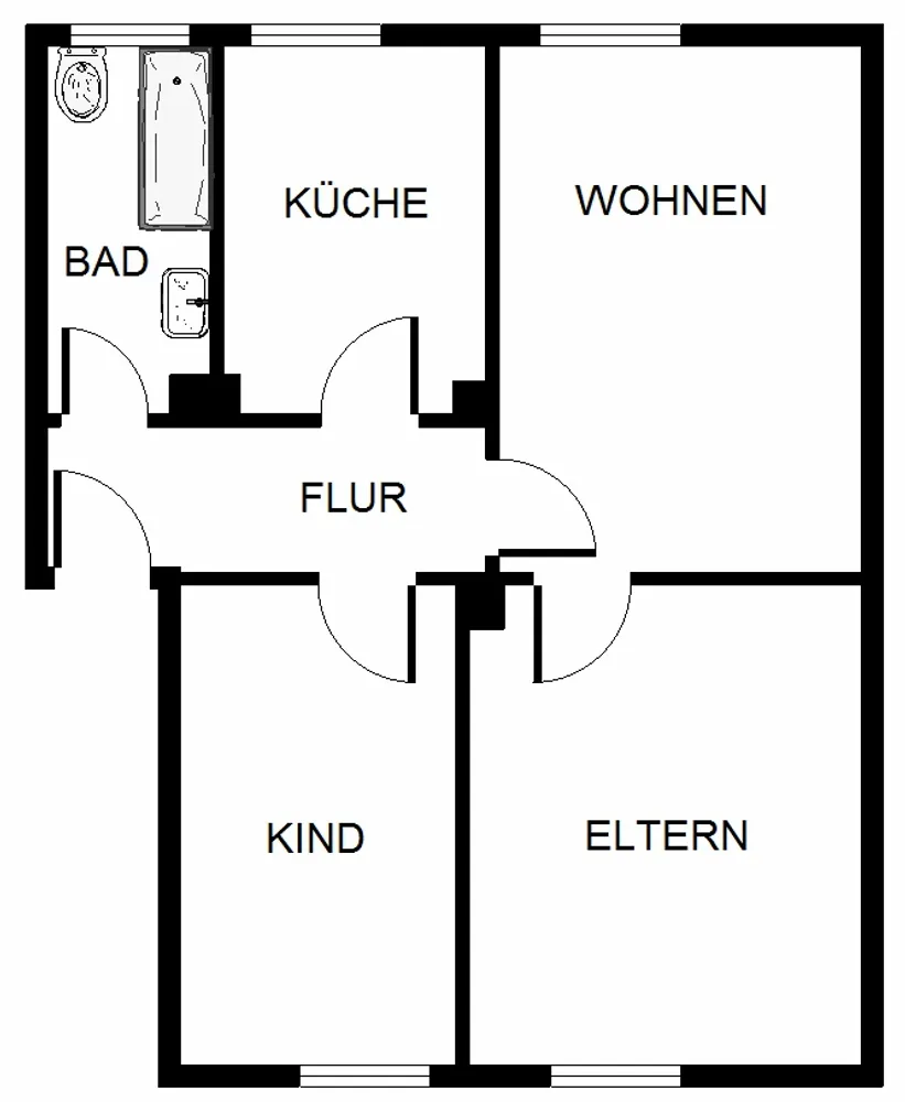 3 Zimmer Wohnung mit 54 m² in Herne – Bild 1
