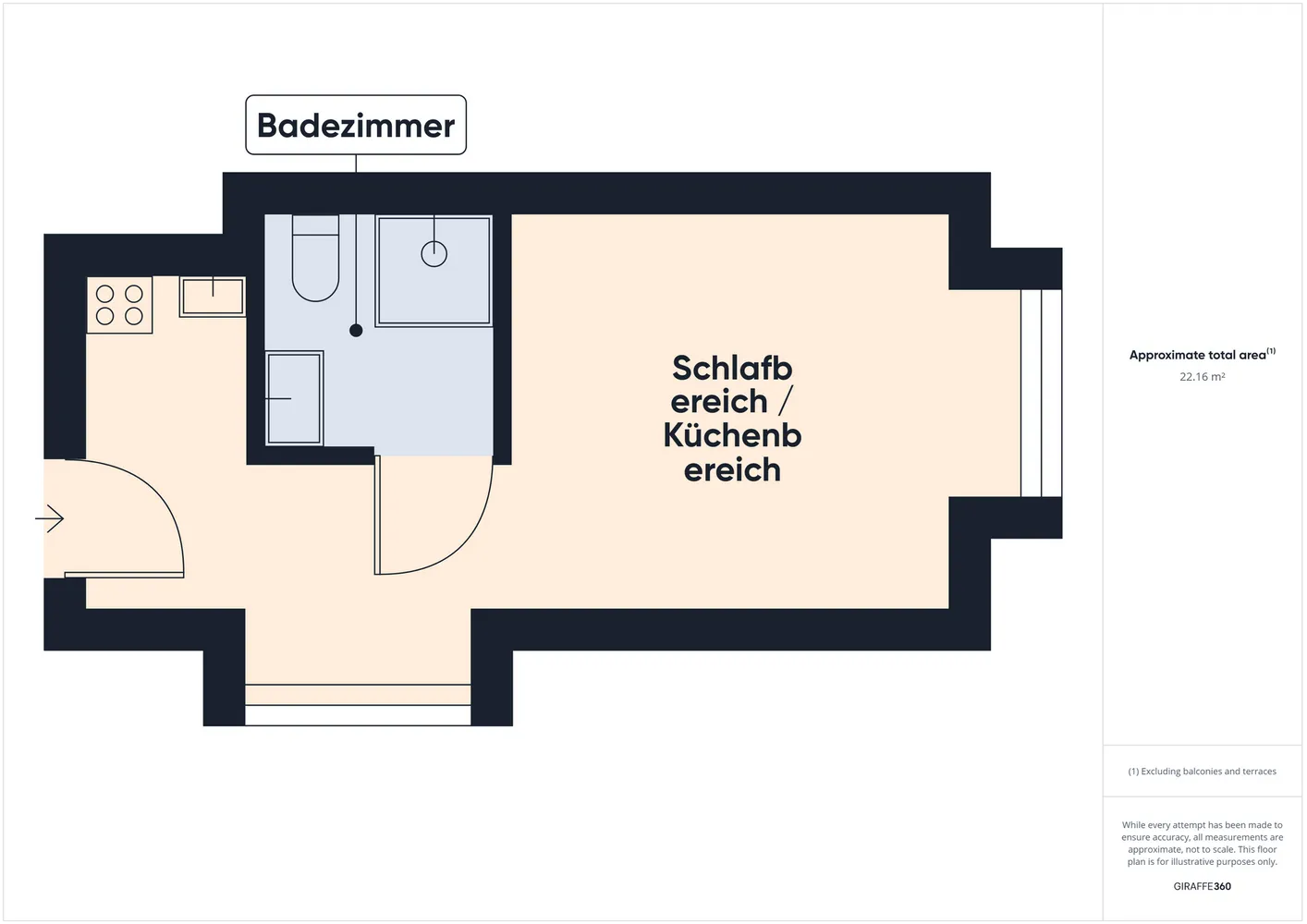 1 Zimmer Wohnung mit 24 m² in München – Bild 4