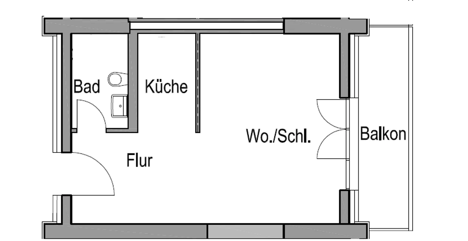 1 room apartment with 32 m² in Munich – Photo 6