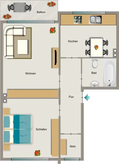 3 Zimmer Wohnung mit 57 m² in Duisburg – Bild 5