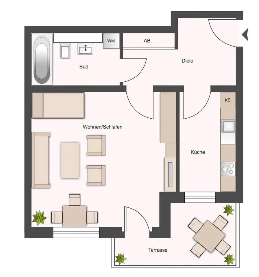 2 room apartment with 25 m² in Chemnitz – Photo 6
