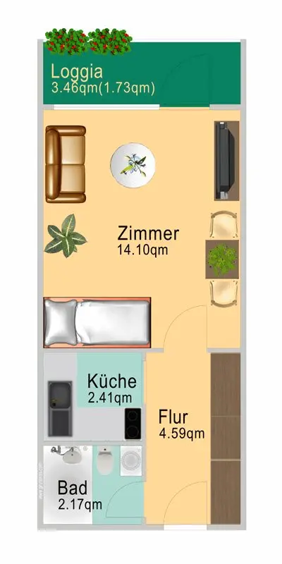 2 Zimmer Wohnung mit 25 m² in Berlin – Bild 4