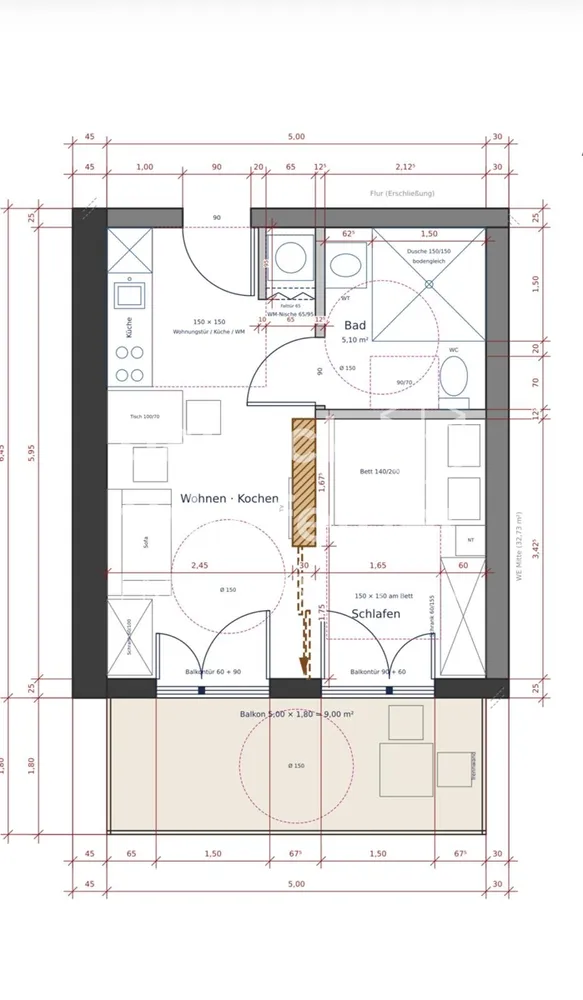 2 room apartment with 31 m² in Dresden – Photo 3