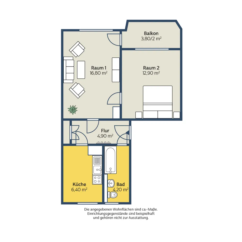 2 Zimmer Wohnung mit 49 m² in Leipzig – Bild 2