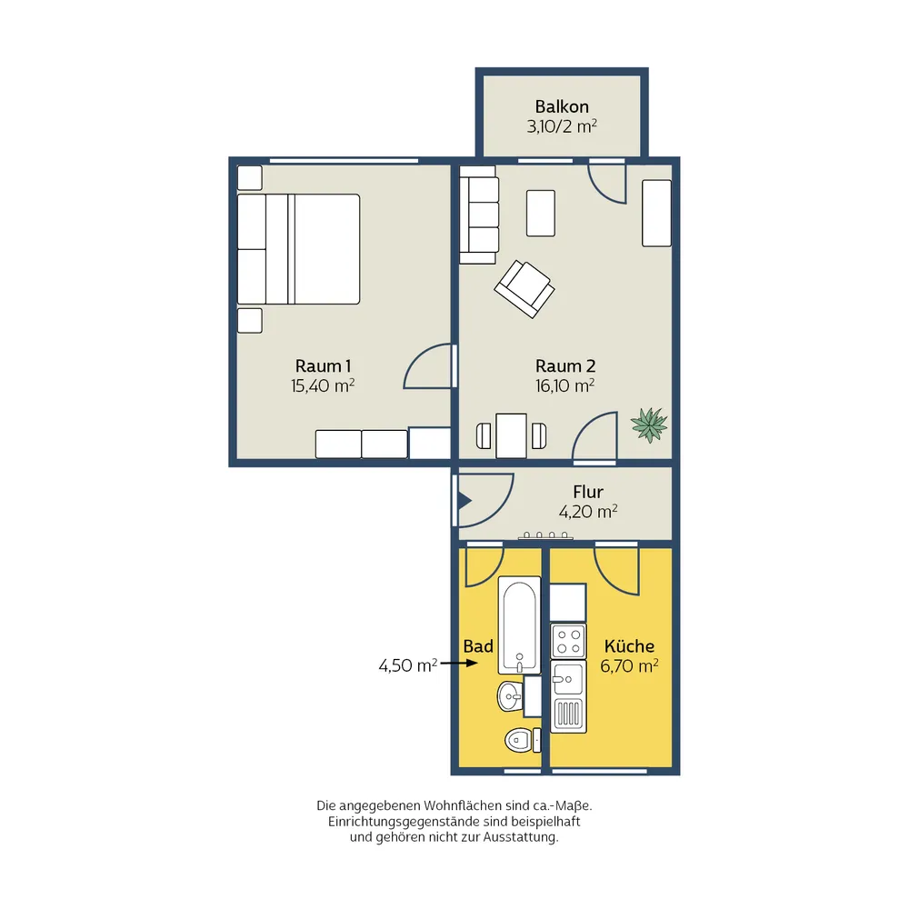 2 Zimmer Wohnung mit 48 m² in Leipzig – Bild 2