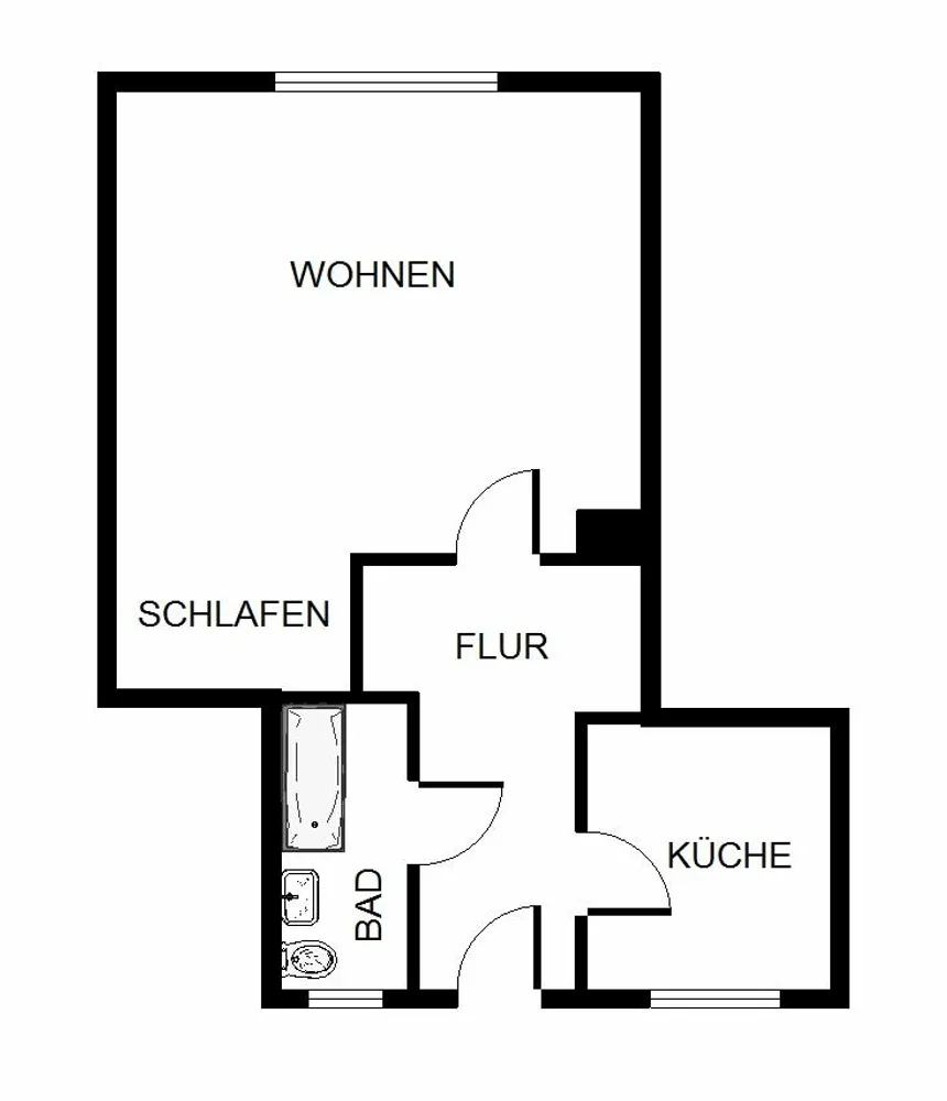 1 Zimmer Wohnung mit 37 m² in Duisburg – Bild 2
