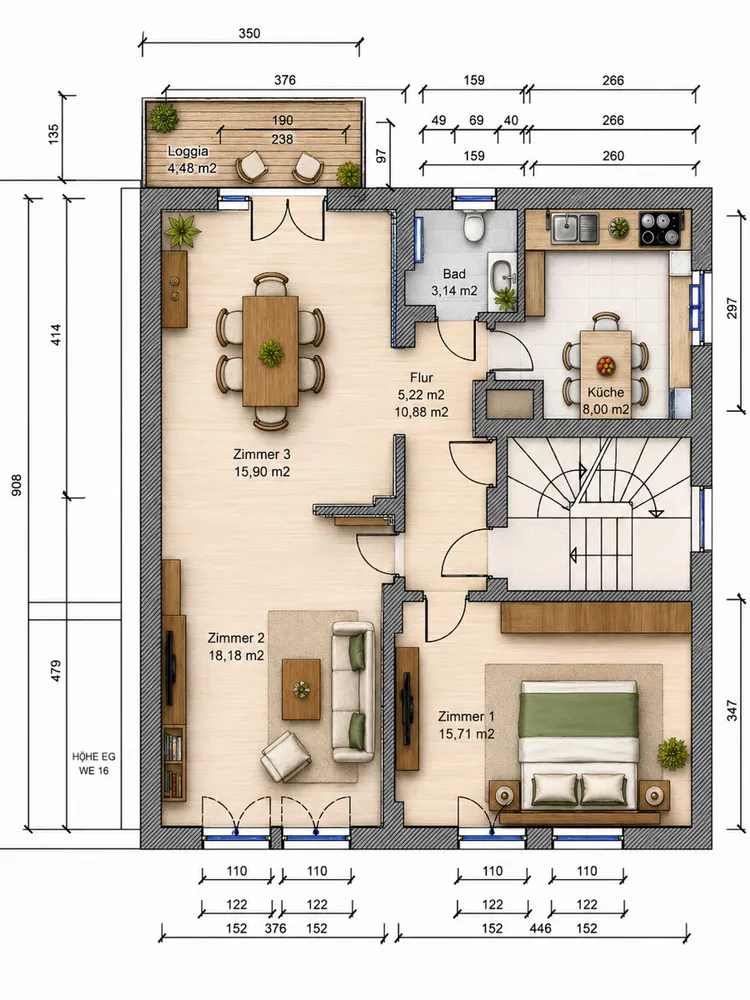 3 Zimmer Wohnung mit 66 m² in Frankfurt am Main – Bild 8
