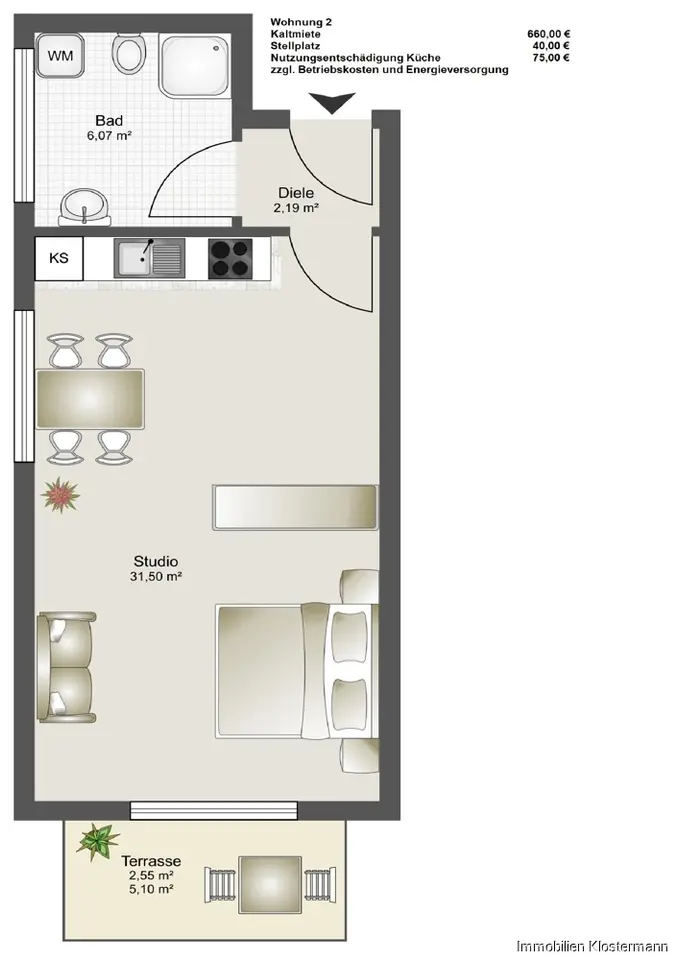 2 Zimmer Wohnung mit 44 m² in Osnabrück – Bild 6