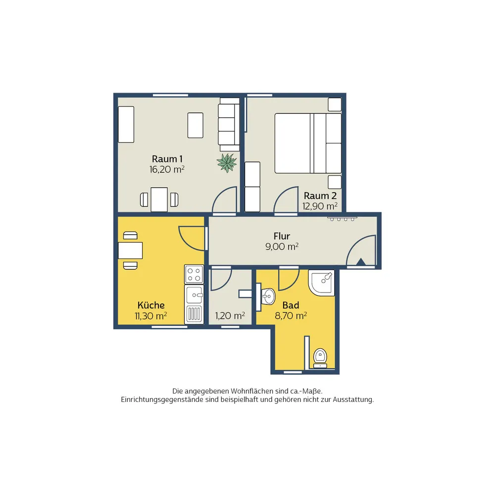2 Zimmer Wohnung mit 59 m² in Leipzig – Bild 2