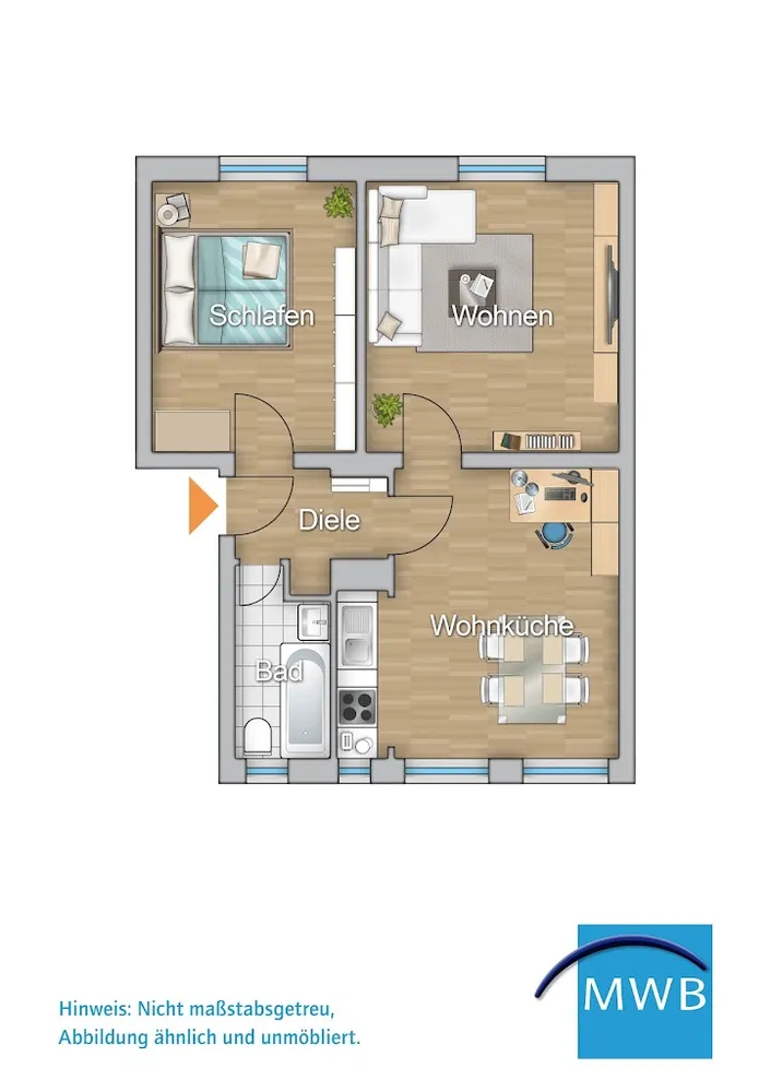 1 Zimmer Wohnung mit 53 m² in Mülheim an der Ruhr – Bild 1