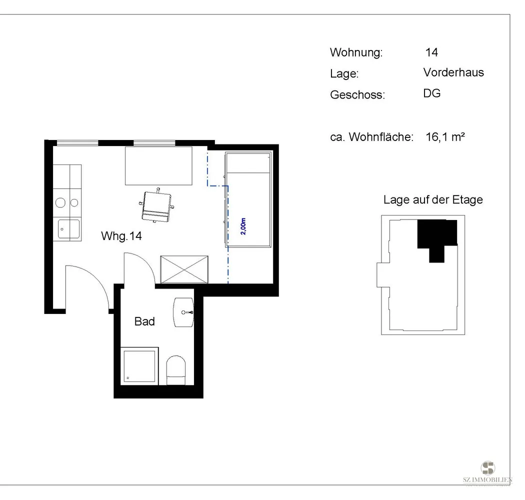 1 Zimmer Wohnung mit 16 m² in Marburg – Bild 7