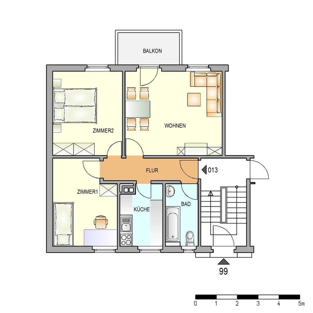 3 Zimmer Wohnung mit 61 m² in Stuttgart – Bild 2