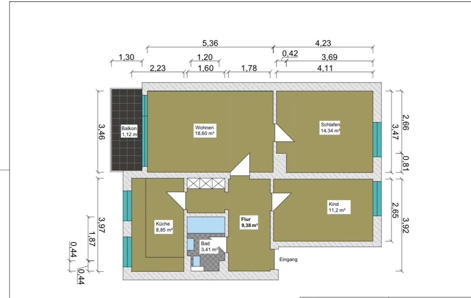 3 Zimmer Wohnung mit 67 m² in Mülheim an der Ruhr – Bild 1