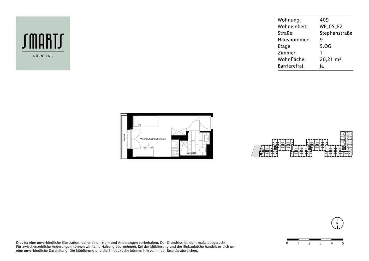 1 Zimmer Wohnung mit 20 m² in Nürnberg – Bild 10