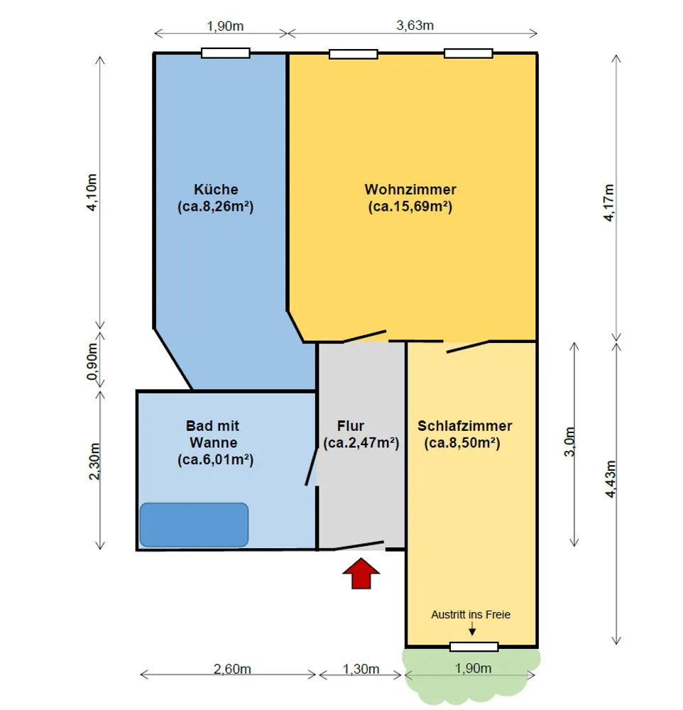 2 Zimmer Wohnung mit 42 m² in Gera – Bild 1