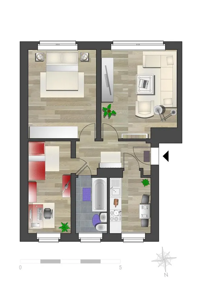 3 room apartment with 58 m² in Chemnitz – Photo 2