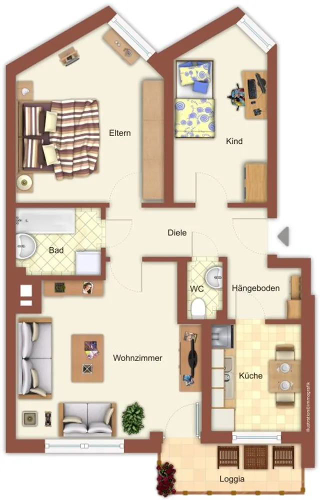 3 Zimmer Wohnung mit 72 m² in Mönchengladbach – Bild 2