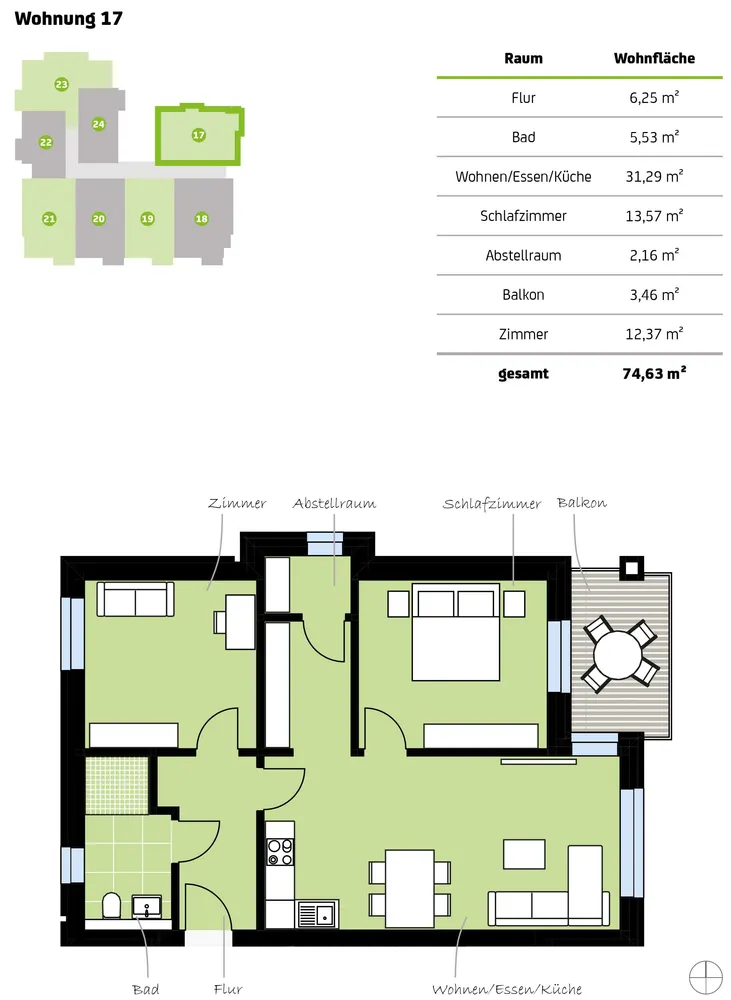 3 Zimmer Wohnung mit 75 m² in Lingen (Ems) – Bild 2