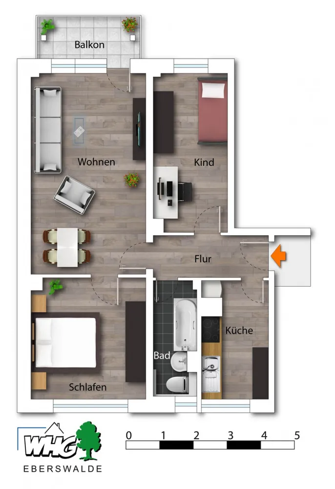 3 Zimmer Wohnung mit 61 m² in Eberswalde – Bild 6