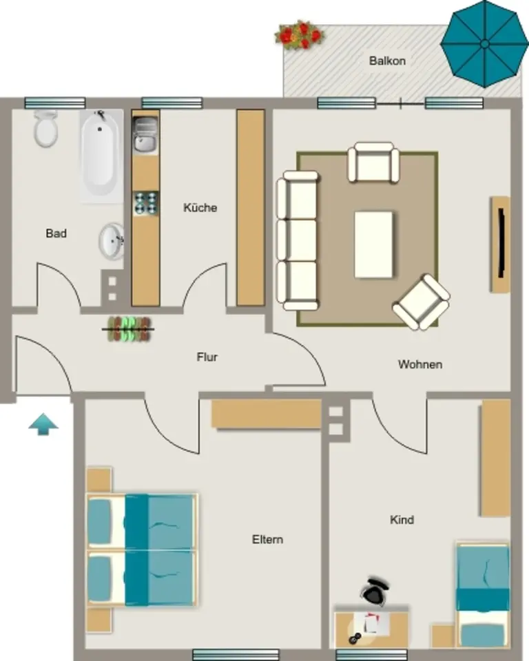 4 Zimmer Wohnung mit 62 m² in Duisburg – Bild 5