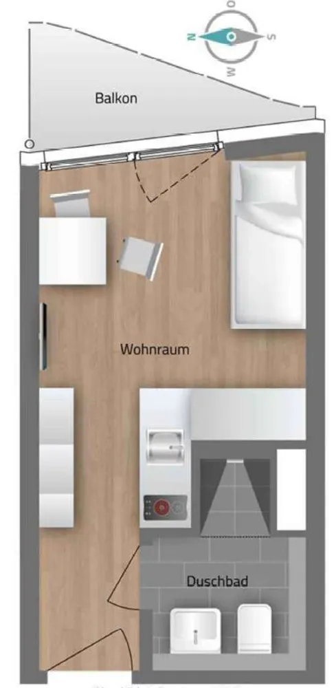 1 Zimmer Wohnung mit 20 m² in München – Bild 7