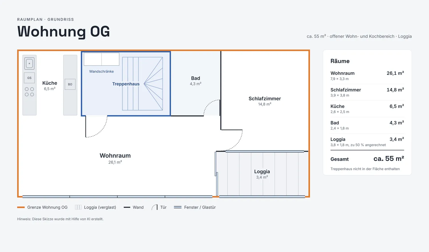 2 Zimmer Wohnung mit 55 m² in Ulm – Bild 4