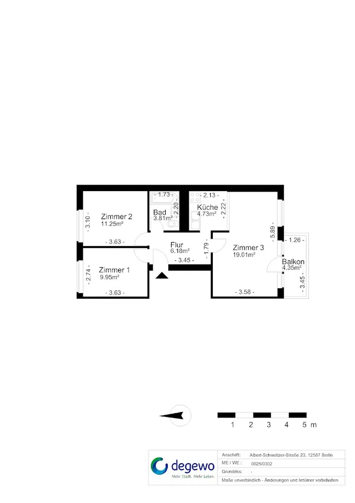 3 room apartment with 57 m² in Berlin – Photo 2