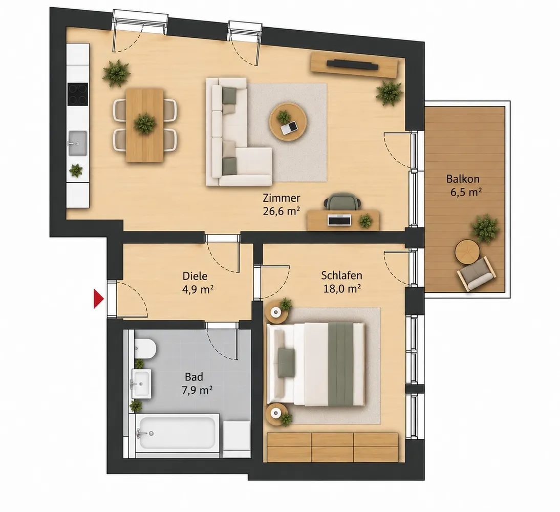 2 Zimmer Wohnung mit 59 m² in Hamburg – Bild 4