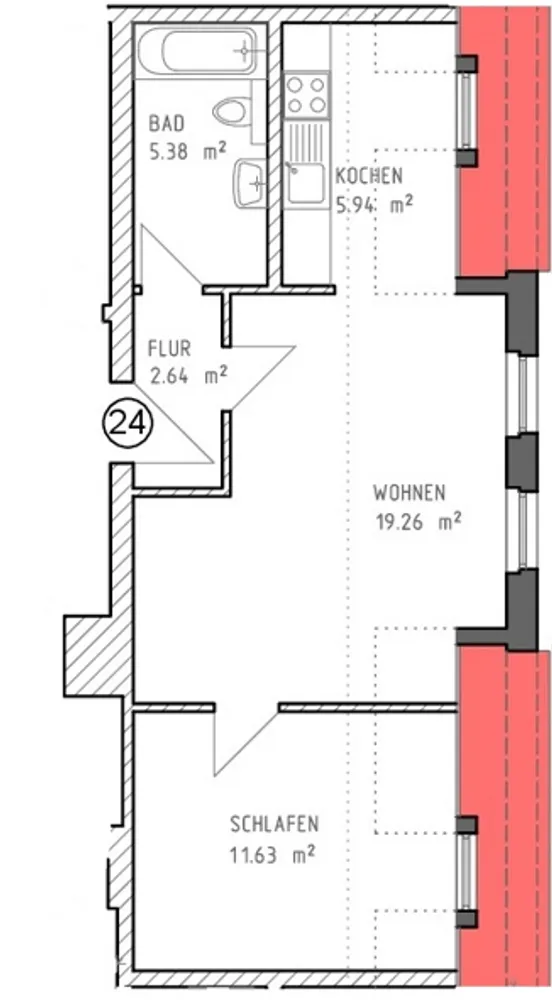 2 Zimmer Wohnung mit 45 m² in Halle (Saale) – Bild 12