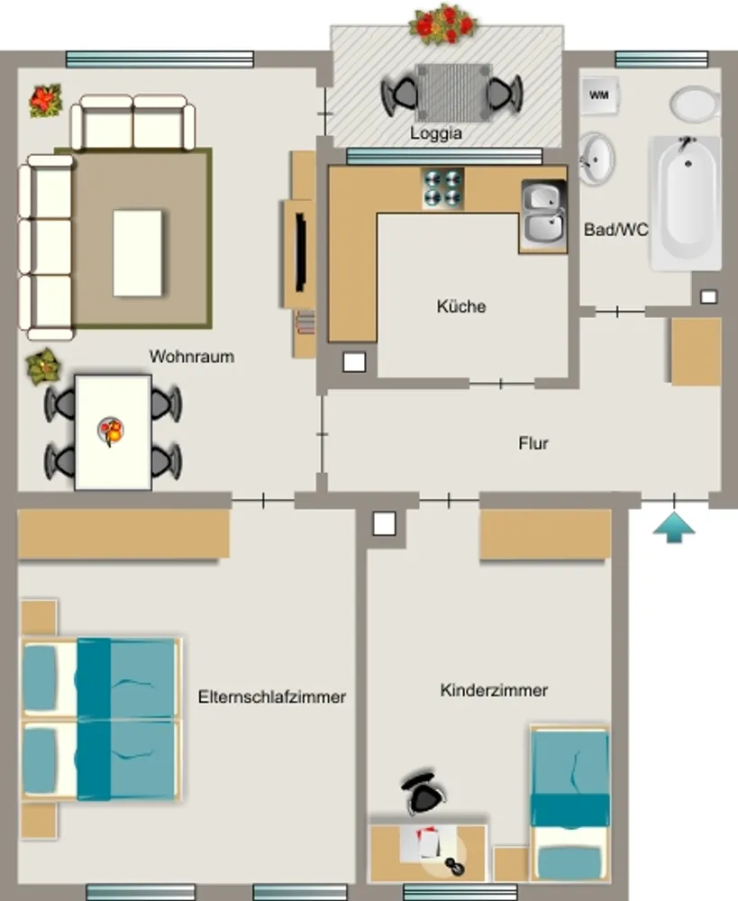 5 Zimmer Wohnung mit 58 m² in Hamm – Bild 8