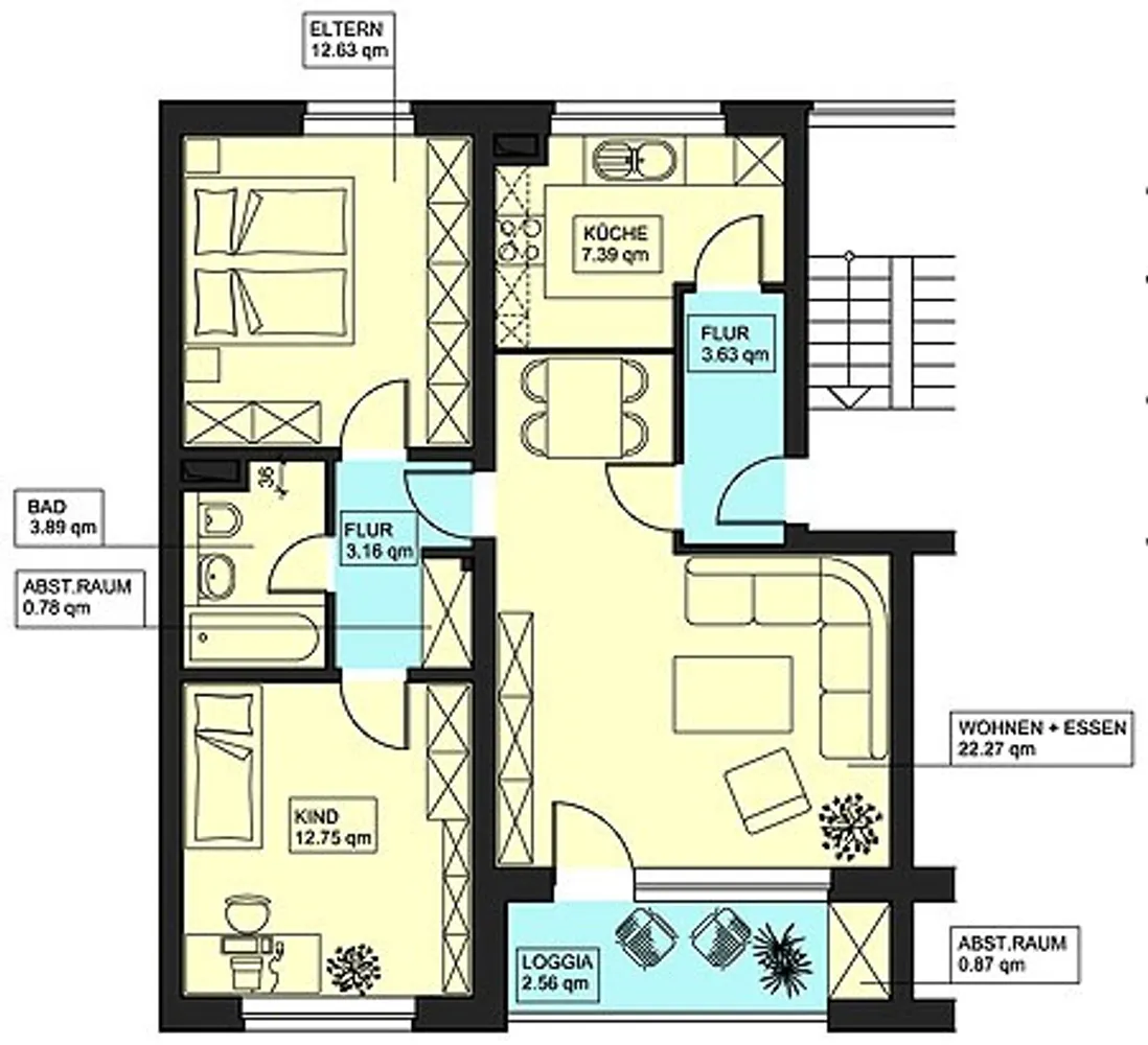 3 Zimmer Wohnung mit 70 m² in Braunschweig – Bild 3