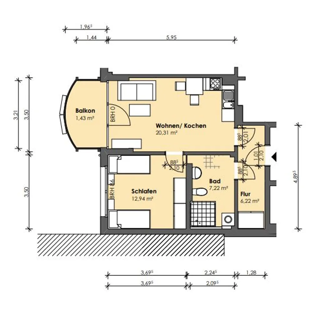2 Zimmer Wohnung mit 50 m² in Güstrow – Bild 7